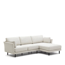 Load image into Gallery viewer, Gilma 3 seater sofa w/ right/left-hand chaise longue, chenille pearl with black legs, 260 cm - image 5
