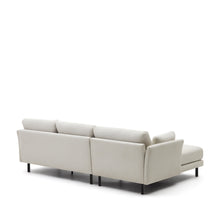 Load image into Gallery viewer, Gilma 3 seater sofa w/ right/left-hand chaise longue, chenille pearl with black legs, 260 cm - image 9