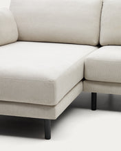 Load image into Gallery viewer, Gilma 3 seater sofa w/ right/left-hand chaise longue, chenille pearl with black legs, 260 cm - image 13