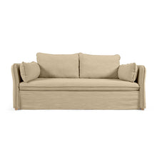 Load image into Gallery viewer, Tanit sofa bed in beige with natural finish solid beech wood legs, 210 cm FSC Mix Credit