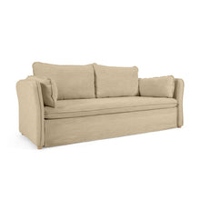 Load image into Gallery viewer, Tanit sofa bed in beige with natural finish solid beech wood legs, 210 cm FSC Mix Credit - image 5