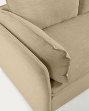 Load image into Gallery viewer, Tanit sofa bed in beige with natural finish solid beech wood legs, 210 cm FSC Mix Credit - image 13