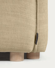Load image into Gallery viewer, Tanit sofa bed in beige with natural finish solid beech wood legs, 210 cm FSC Mix Credit - image 18