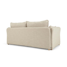 Load image into Gallery viewer, Tanit sofa bed in white with natural finish solid beech wood legs, 210 cm FSC Mix Credit - image 9