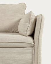Load image into Gallery viewer, Tanit sofa bed in white with natural finish solid beech wood legs, 210 cm FSC Mix Credit - image 15