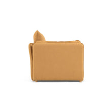 Load image into Gallery viewer, Tanit sofa bed in mustard with natural finish solid beech wood legs, 210 cm FSC Mix Credit - image 7