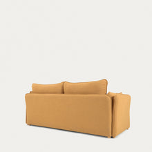 Load image into Gallery viewer, Tanit sofa bed in mustard with natural finish solid beech wood legs, 210 cm FSC Mix Credit - image 10