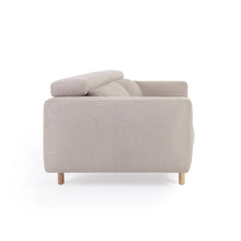 Load image into Gallery viewer, Singa 3 seater sofa with reclining headrest and extendable seat in beige 215 cm FSC Mix Credit - image 3