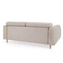 Load image into Gallery viewer, Singa 3 seater sofa with reclining headrest and extendable seat in beige 215 cm FSC Mix Credit - image 4