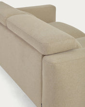 Load image into Gallery viewer, Singa 3 seater sofa with reclining headrest and extendable seat in beige 215 cm FSC Mix Credit - image 12