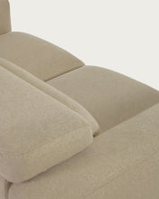 Load image into Gallery viewer, Singa 3 seater sofa with reclining headrest and extendable seat in beige 215 cm FSC Mix Credit - image 13
