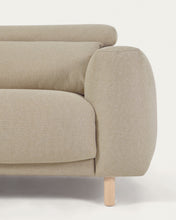 Load image into Gallery viewer, Singa 3 seater sofa with left-hand chaise longue, reclining headrest and extendable seat in beige 296 cm FSC Mix Credit - image 8