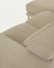 Load image into Gallery viewer, Singa 3 seater sofa with left-hand chaise longue, reclining headrest and extendable seat in beige 296 cm FSC Mix Credit - image 11