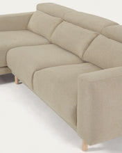 Load image into Gallery viewer, Singa 3 seater sofa with left-hand chaise longue, reclining headrest and extendable seat in beige 296 cm FSC Mix Credit - image 13