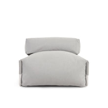Load image into Gallery viewer, Square modular 100% outdoor sofa pouffe w/ backrest, light grey, white aluminium 101x101cm - image 9