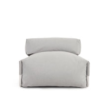 Load image into Gallery viewer, Square modular 100% outdoor sofa pouffe w/ backrest, light grey, white aluminium 101x101cm - image 10
