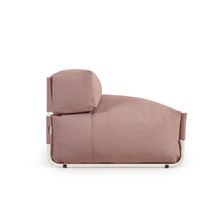 Load image into Gallery viewer, Square modular 100% outdoor sofa pouffe w/ backrest, terracotta, white aluminium 101x101cm - image 2