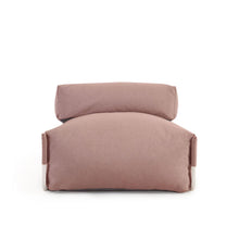 Load image into Gallery viewer, Square modular 100% outdoor sofa pouffe w/ backrest, terracotta, white aluminium 101x101cm - image 5