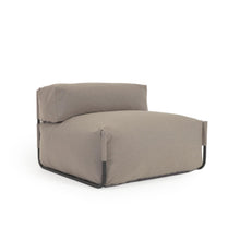 Load image into Gallery viewer, Square modular 100% outdoor sofa pouffe w/ backrest, green with black aluminium, 101x101cm