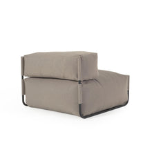 Load image into Gallery viewer, Square modular 100% outdoor sofa pouffe w/ backrest, green with black aluminium, 101x101cm - image 3