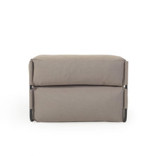 Load image into Gallery viewer, Square modular 100% outdoor sofa pouffe w/ backrest, green with black aluminium, 101x101cm - image 4