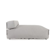 Load image into Gallery viewer, Square chaise longue pouffe with backrest in light grey with white aluminium, 165 x 101 cm - image 3