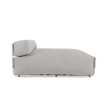 Load image into Gallery viewer, Square chaise longue pouffe with backrest in light grey with white aluminium, 165 x 101 cm - image 4