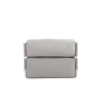 Load image into Gallery viewer, Square chaise longue pouffe with backrest in light grey with white aluminium, 165 x 101 cm - image 8