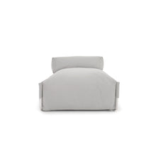 Load image into Gallery viewer, Square chaise longue pouffe with backrest in light grey with white aluminium, 165 x 101 cm - image 9
