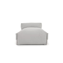 Load image into Gallery viewer, Square chaise longue pouffe with backrest in light grey with white aluminium, 165 x 101 cm - image 10
