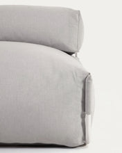 Load image into Gallery viewer, Square chaise longue pouffe with backrest in light grey with white aluminium, 165 x 101 cm - image 13