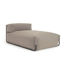 Load image into Gallery viewer, Square chaise longue pouffe with backrest in green with black aluminium, 165 x 101 cm