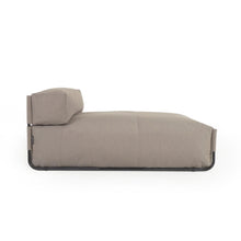 Load image into Gallery viewer, Square chaise longue pouffe with backrest in green with black aluminium, 165 x 101 cm - image 2