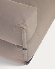 Load image into Gallery viewer, Square chaise longue pouffe with backrest in green with black aluminium, 165 x 101 cm - image 12