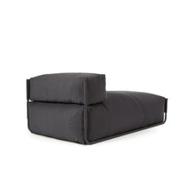 Load image into Gallery viewer, Square chaise longue pouffe with backrest in dark grey with black aluminium, 165 x 101 cm - image 3