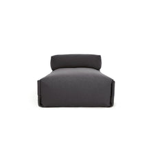 Load image into Gallery viewer, Square chaise longue pouffe with backrest in dark grey with black aluminium, 165 x 101 cm - image 5