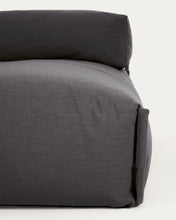 Load image into Gallery viewer, Square chaise longue pouffe with backrest in dark grey with black aluminium, 165 x 101 cm - image 8
