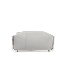 Load image into Gallery viewer, Square modular 100% outdoor sofa pouffe in light grey with white aluminium, 101 x 101 cm - image 3