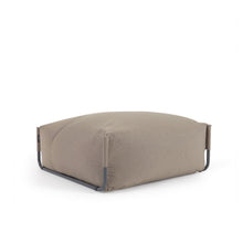 Load image into Gallery viewer, Square modular 100% outdoor sofa pouffe in green with black aluminium, 101 x 101 cm