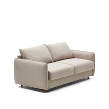 Load image into Gallery viewer, Carlota beige 2-seater sofa bed with solid beech wood legs 185cm FSC Mix Credit - image 4