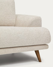 Load image into Gallery viewer, Karin beige 3-seater sofa with solid beech wood legs in walnut-tone finish 231 cm - image 4