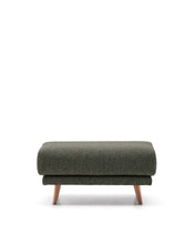 Load image into Gallery viewer, Karin footrest in beige chenille with solid beech wood legs 90 x 70cm - image 2