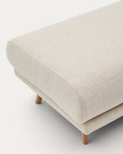 Load image into Gallery viewer, Karin footrest in beige chenille with solid beech wood legs in natural colour finish 90 x 70 cm - image 5