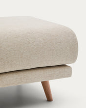 Load image into Gallery viewer, Karin footrest in beige chenille with solid beech wood legs in natural colour finish 90 x 70 cm - image 6