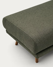 Load image into Gallery viewer, Karin footrest in beige chenille with solid beech wood legs in walnut-tone finish 90 x 70 cm - image 3