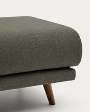 Load image into Gallery viewer, Karin footrest in beige chenille with solid beech wood legs in walnut-tone finish 90 x 70 cm - image 4