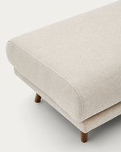 Load image into Gallery viewer, Karin footrest in beige chenille with solid beech wood legs in walnut-tone finish 90 x 70 cm - image 3