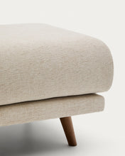 Load image into Gallery viewer, Karin footrest in beige chenille with solid beech wood legs in walnut-tone finish 90 x 70 cm - image 4
