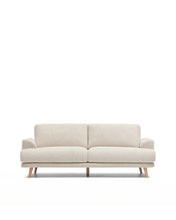Load image into Gallery viewer, Karin 2-seater sofa in beige chenille with solid beech wood legs in natural colour finish 211 cm - image 2