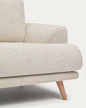 Load image into Gallery viewer, Karin 2-seater sofa in beige chenille with solid beech wood legs in natural colour finish 211 cm - image 8